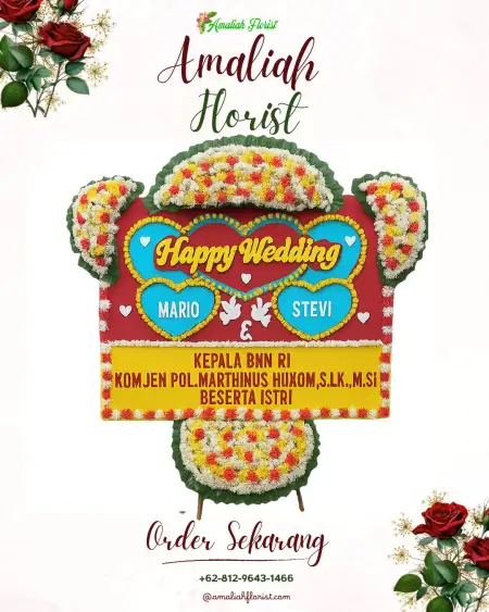 Papan Bunga Pernikahan Kayunan